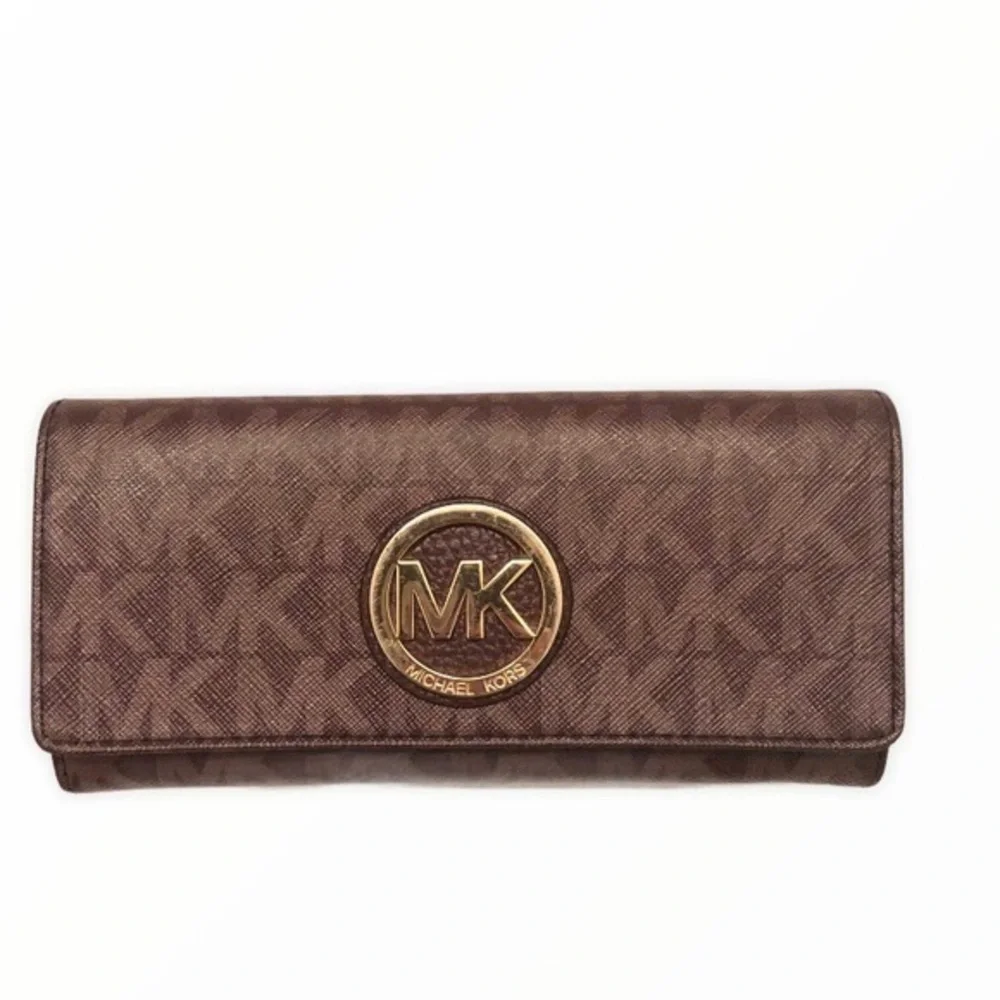 Michael kors burgundy red wallet logo